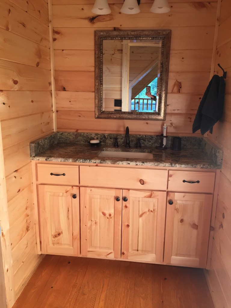 The sink in the upstairs bathroom.